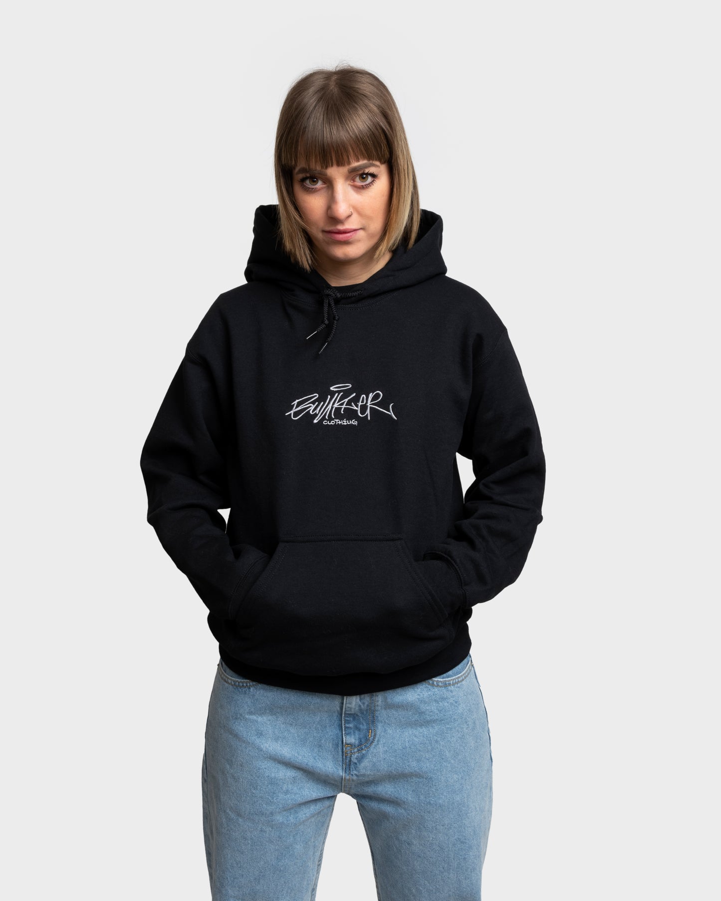 Embroidered Hoodie - Black
