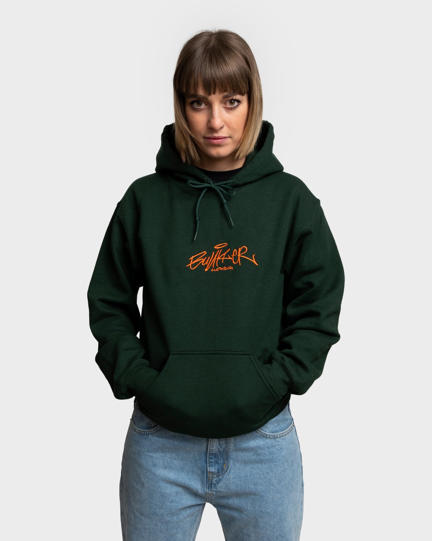 Embroidered Hoodie - Pine Green