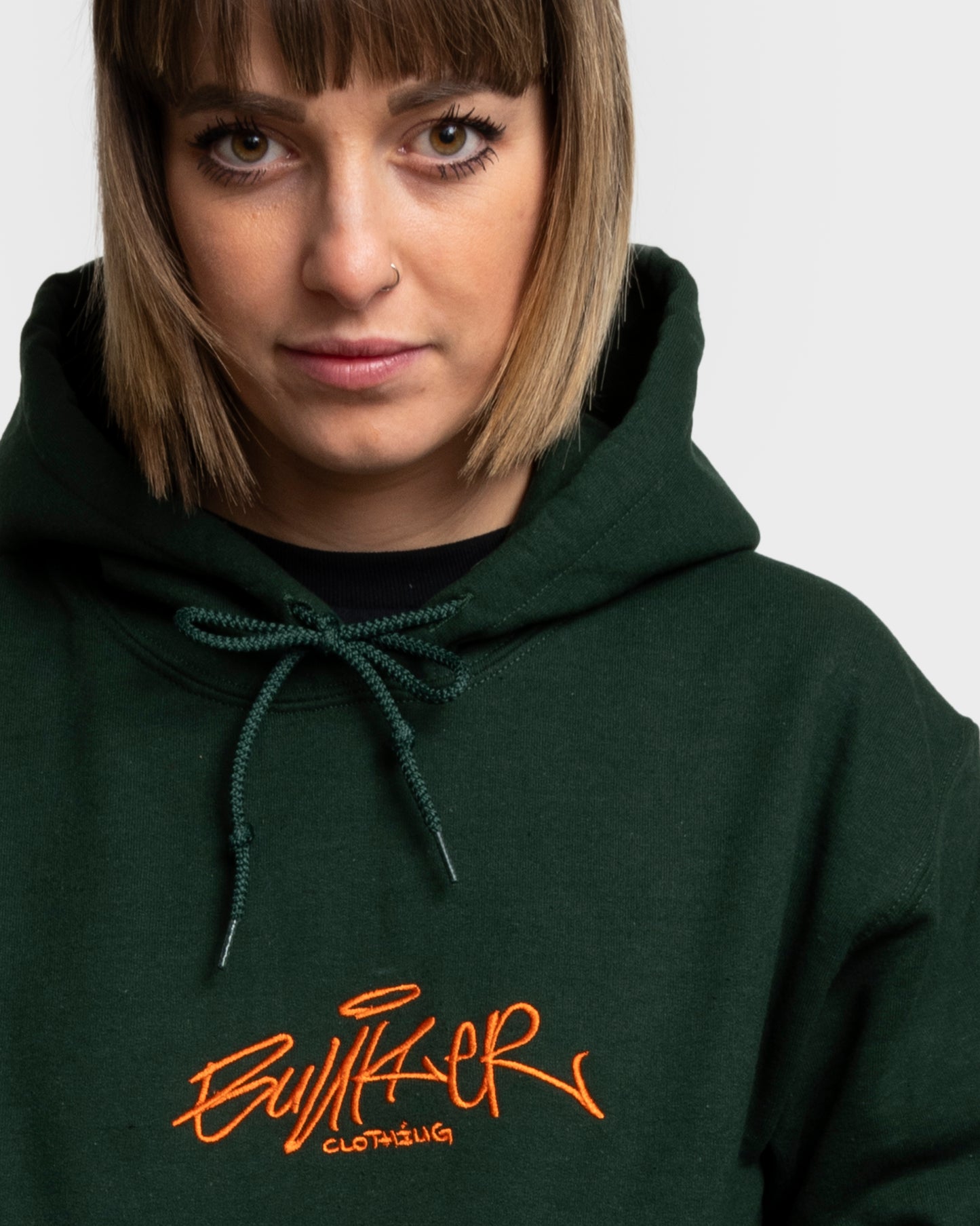 Embroidered Hoodie - Pine Green
